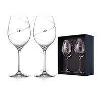 DIAMANTE Red Wine Glasses Pair - 'Silhouette' Design Embellished with Crystals - Set of 2 in Gift Box