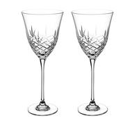 DIAMANTE Red Wine Glasses Pair with ‘Blenheim’ Collection Hand Cut Design - Set of 2