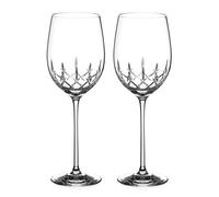 DIAMANTE Red Wine Glasses Pair with ‘Classic’ Collection Hand Cut Design - Set of 2 Crystal Wine Glasses in goft Box