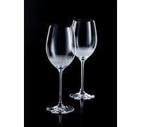 DIAMANTE Red Wine Glasses Pair with ‘Milano’ Collection Hand Cut Design - Set of 2 Crystal Wine Glasses