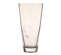 DIAMANTE Romance Heart decorated crystal glass - Amber Lustre Vase 25cm