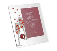 Diamante Ruby 40th Wedding Anniversary Glass Photo Frame 6x4