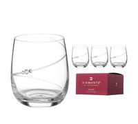 DIAMANTE Set of 4 Hand-Cut Crystal Whisky Glasses - Premium Short Tumbler Set with Silhouette Design - Cocktail, Gin & Tonic, Water or Juice - Gift Boxed Crystal Drinkware (1000.834.ELX)
