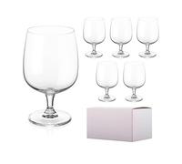 DIAMANTE Short Stemmed Wine Glasses, Water glases Crystal Glass, Set of 6, 346ml Capacity, Dishwasher Safe