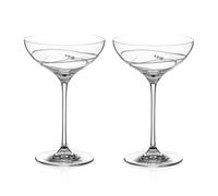 Diamante Soho Champagne Saucers Adorned with Swarovski Crystals - Set of 2 - Made From Premium Lead Free Crystal Glass