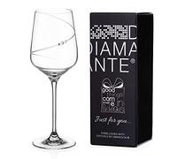 DIAMANTE Spritz Wine Glass - 'Just for You' Hand Cut Design Embellished with Crystals - Single Gift Glass