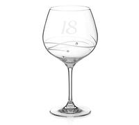 DIAMANTE Swarovski 18th Birthday Gin Copa Glass - Single Crystal Gin Balloon Glass with a Hand Etched “18” - Embellished with Swarovski Crystals