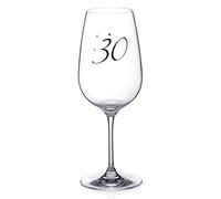 DIAMANTE Swarovski 30th Birthday Wine Glass 30th Anniversary- Single Crystal Wine Glass with Platinum 30 Embossed and Swarovski Crystals - Gift Boxed