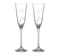 DIAMANTE Swarovski 40th Birthday or Anniversary Champagne Glasses | 40th Birthday, Champagne Flutes, Swarovski Crystals, Gift For Couples, Crystal Champagne Flutes