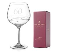 DIAMANTE Swarovski 60th Birthday or Anniversary Gin Copa Cocktail glass | Single Crystal Gin Glass, Hand Etched “60”, Embellished With Swarovski Crystals, 60th Birthday Gifts, Anniversary