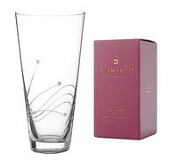 DIAMANTE Swarovski Conical Hand Cut Crystal Vase ‘Glasgow’ Crystal Tapered Vase with Swarovski Crystals 25cm - Crystal Glass