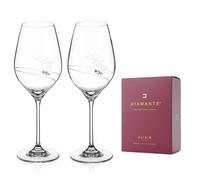 DIAMANTE Swarovski Crystal Wine Glasses Glasses Pair - His & Hers - Set of 2 (Wine Glasses 360ml)