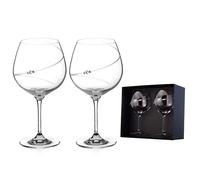 DIAMANTE Swarovski Gin Copa Glasses Pair 'Silhouette' - Adorned with Crystals Set of 2 in a Premium giftbox