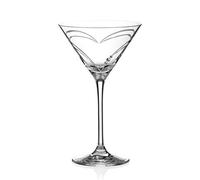 DIAMANTE Swarovski Martini Glass - 'Hearts' Hand Cut Design Embellished with Swarovski Crystals