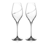 DIAMANTE Swarovski Prosecco Champagne Glasses Pair - 'Silhouette' Design with Swarovski Crystals - Gift Box Set of 2