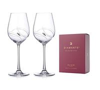 DIAMANTE Two Swarovski Atlantis White Wine Glasses Adorned with Crystals