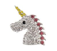 Diamante Unicorn Shank Silver Button 30mm