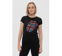 Diamante Union Jack Skinny Fit T Shirt The Rolling Stones Black M