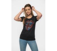 Diamante Union Jack Tongue Skinny Fit T Shirt The Rolling Stones Grey M