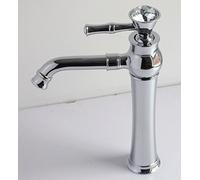 Diamante Vintage Monobloc Basin Sink Polish Chrome Brushed Steel Tall Mixer Tap (Polished Chrome)