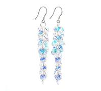 DIAMANTIO 18K Gold Plated Crystal Waterfall Dangle Earrings for Women - Long Sparkling Rhinestone Drop Earrings - Elegant Statement Jewelry for Evening & Party Wear