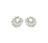 DIAMANTIO 18K Gold Plated Oversized Pearl and Rhinestone Hoop Earrings - Luxurious Statement Dangle Earrings for Women - Cubic Zirconia & Crystal Circle Drop Earrings for Party & Special Occasions
