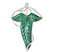 DIAMANTIO Elegant Elven Green Tree Leaf Enamel Pin Deluxe Brooch for Women and Men | White Gold-Plated Cosplay Jewelry | Cloak Clasp, Suit Pendant, Daily Wear Accessory Silver, Metal, no gemstone