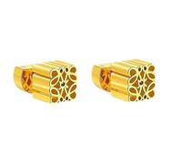 DIAMANTIO Gold Stud Earrings 18K Gold Plated Square Cubic Hole Hollow Textured Elegant Jewelry for Prom Women Hypoallergenic Copper, No Gemstone, Copper, No Gemstone