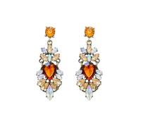 DIAMANTIO Vintage Crystal Drop Earrings for Women - Elegant Teardrop Gemstone Dangle Earrings, Antique-Inspired Rhinestone Statement Jewelry for Weddings, Parties & Special Occasions