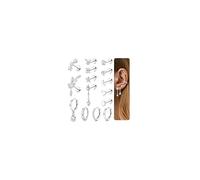 Diamday 15Pcs Helix Piercing Jewellery Silver Earrings for Women