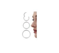 Diamday 3pcs Hinged Nose Rings Hoops-316L Surgical Steel Nose Piercing Hypoallergenic Septum Clicker Lip Rings Cartilage Helix Daith Conch Tragus Rook Belly Button Body Jewelry 16G/18G/20G 7/8/9mm4