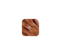 Diamday 5 Pcs Gold Rings for Women 14K Gold Plated Thumb Ring Non Tarnish Cubic Zirconia Stackable Rings Set Knuckle Finger Wedding Bands Engagement Promise Stacking Ladies Ring-with Jewellery Box-12