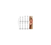 Diamday 8Pcs Flat Back Earrings Surgical Steel Nose Stud for Women 16G 18G | Internally Threaded Cartilage Earrings Stud Zirconia Labret Studs Silver Gold Lip Tragus Helix Piercing Jewellery 6/7/8mm