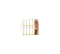Diamday 8Pcs Flat Back Earrings Surgical Steel Nose Stud for Women 16G 18G | Internally Threaded Cartilage Earrings Stud Zirconia Labret Studs Silver Gold Lip Tragus Helix Piercing Jewellery 6/7/8mm