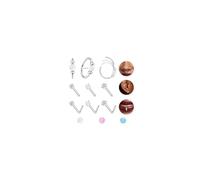 Diamday 8Pcs Nose Rings Studs Hypoallergenic 316L Surgical Steel Nose Piercing 18G CZ Opal Thin Nose Ring hoops L-shaped Small Nose Studs for Women Septum Cartilage Helix Hoop Piercing Jewelry3
