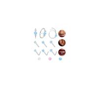 Diamday 8Pcs Nose Rings Studs Hypoallergenic 316L Surgical Steel Nose Piercing 18G CZ Opal Thin Nose Ring hoops L-shaped Small Nose Studs for Women Septum Cartilage Helix Hoop Piercing Jewelry5