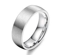 Diamday 925 Sterling Silver Ring for Women Men Silver Brushed Matte Wedding Band Plain Simple Thumb Statement Rings Comfort Fit 6MM R-1/6