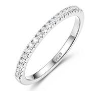 Diamday 925 Sterling Silver Ring Women Cubic Zirconia Wedding Promise Engagement Thumb Stacking Rings for Ring for Women Jewellery Gifts Gold Silver-5