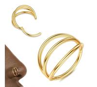 Diamday Double Nose Rings Hoop 316L Surgical Steel Nose Ring Piercing Triple Silver/Gold Septum Clicker Cartilage Conch Daith Rook Tragus Lip Ring Earrings 18G/16G