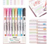 Diameleo Gracegrip Magicborder Pen - Grace grip Magic Border Pen - Grace grip Magic Pens - 6 Colors Curve Highlighter Pens Set for Card-Decorating (8PCS)