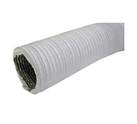 Diameter 100 mm White Exhaust Hose - Length 1 m with Aluminium Insulation - for Dryer, Air Conditioning, Extractor Hood - Combi Flex Pipe Aluminium/PVC Flex Pipe