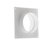 EUROPLAST 125mm / 5 Inch Duct Connector with Flange - Round PVC Ducting - Ventilation Pipe - Wall Plate