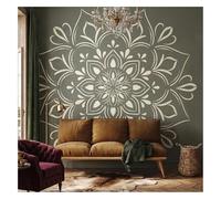 Diameter 190cm Extra Large Mandala Stencils for Wall Painting, Reusable Boho Floral Art Template for Accent Walls, DIY Large Floor Furniture