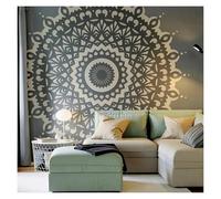 Diameter 240cm Extra Large Mandala Stencil for Painting, Big Flooring Reusable Sacred Geometry Tile Niche Wall Furniture Template, DIY Moroccan Art for Living Room Bedroom