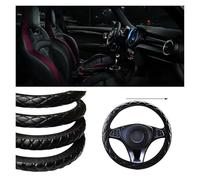 Diameter 37-38 Cm Universal Steering Wheel Cover Crystal Crown Steering Wheel Cover Car Interior Accessories PU Leather Car Styling(V)