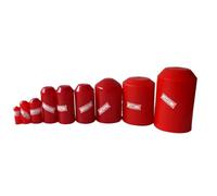 Diameter 8~65mm 2:1 Heat Shrink End Seal Cap Adhesive Glue Lined PE Insulated 35KV Wrap Wire Protect Cover Bottom Cable Sleeve(Red,25 x 40 (Dia x L))