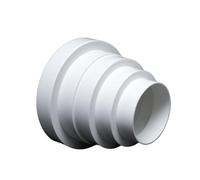 Diameter 80 100 120 125 150 mm PVC Reducer Connector Reducer Pipe Transition Ventilation Round Pipe Ventilation Ventilation Duct Fan Universal Diameter 80-150 mm (1PCS)