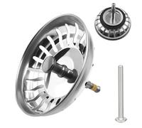 Diameter 80 mm Sink Strainer Basket Stainless Steel for Blanco, Universal Height-Adjustable Basin, Rustproof Strainer Basket, Drain Plug, for Sink Kitchen, Strainer Basket Valve Sink