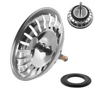 Diameter 82 mm Sink Strainer Basket Stainless Steel Universal Height-Adjustable Sink Stainless Steel Strainer Basket Drain Plug for Sink Kitchen Strainer Basket Valve Sink