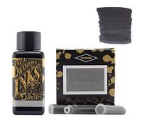 Diamine 30ml Jet Black fountain pen ink bottle + ink cartridges 6 pack